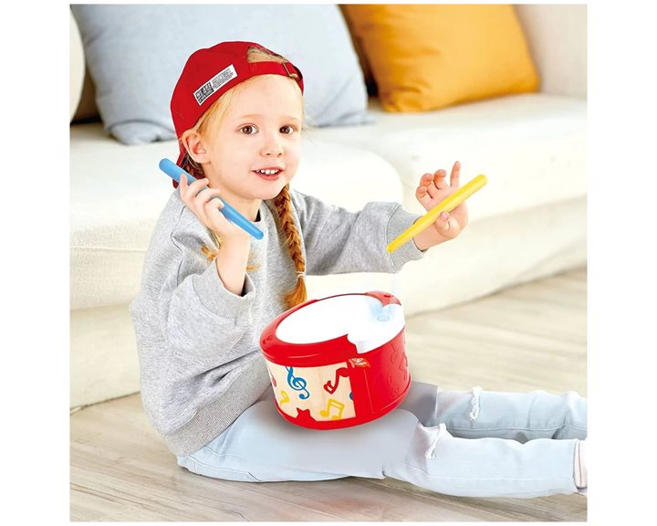 Hape Early Melodies Ξύλινο Τύμπανο Learn With Lights Drum (E0620A)