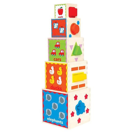 Hape Early Explorer Ξύλινη Πυραμίδα Με Κύβους (E0413A)