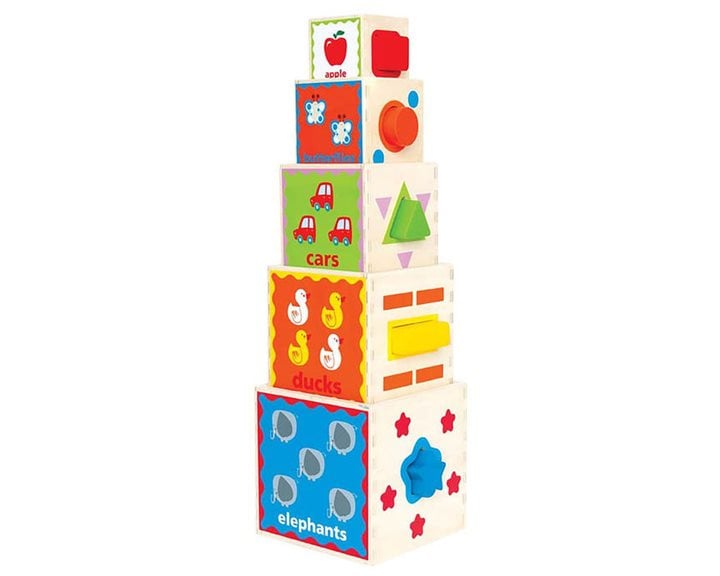 Hape Early Explorer Ξύλινη Πυραμίδα Με Κύβους (E0413A)