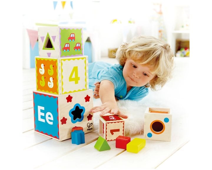 Hape Early Explorer Ξύλινη Πυραμίδα Με Κύβους (E0413A)