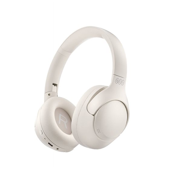 QCY H3 High-Res Headset White W. Mic, Active Noise Canceling With 4 Mode ANC 60h Multipoint