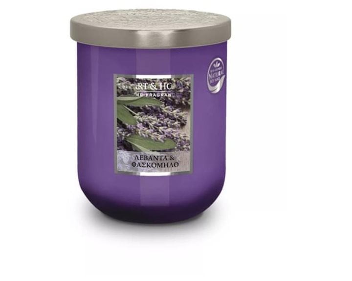 Κερί Αρωματικό Heart & Home ΛΕΒΑΝΤΑ & ΦΑΣΚΟΜΗΛΟ 320g