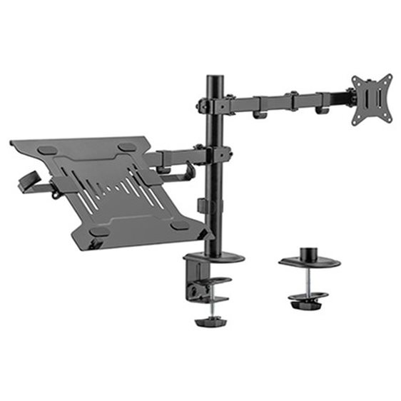 GEMBIRD ADJUSTABLE DESK MOUNT WITH MONITOR ARM AND NOTEBOOK TRAY