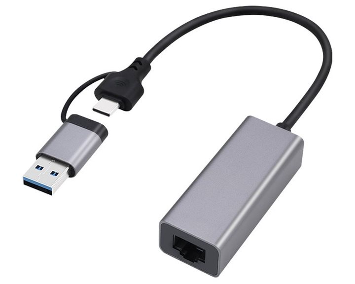 CABLEXPERT USB3.2+TYPEC GIGABIT NETWORK ADAPTER SPACE GREY