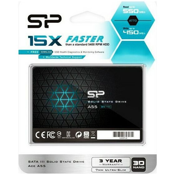 SILICON POWER SSD 2,5'' 1TB ACE A55, SATA3, READ 500MB/s, WRITE 450MB/s, 3YW SP001TBSS3A55S25