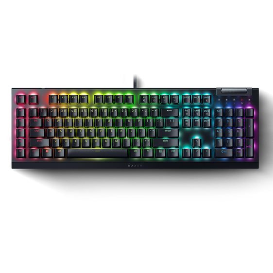 Razer BlackWidow V4 X - RGB Gaming Mechanical Keyboard - Macro Keys - Yellow Linear Switches