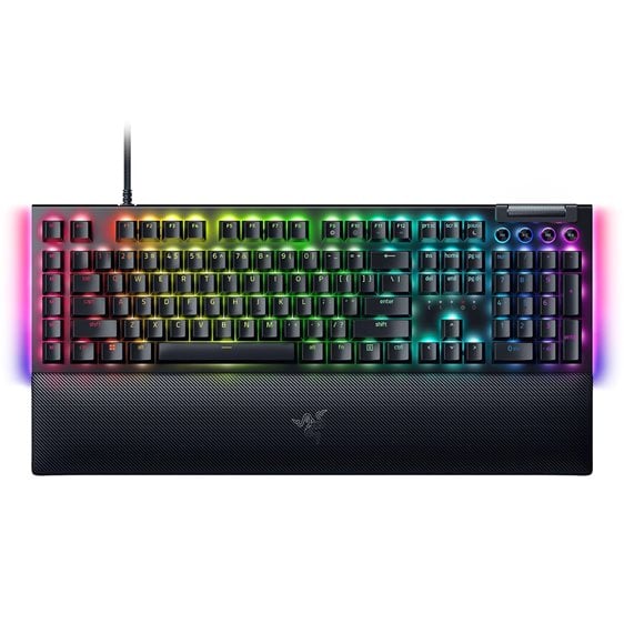 Razer BLACKWIDOW V4 - RGB Gaming Mechanical Keyboard - Underglow LED - Macro - Green Clicky Switches
