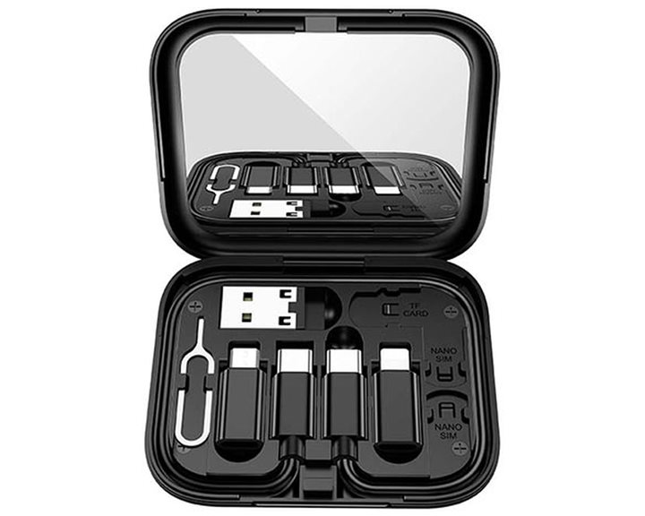 LAMTECH ALL-IN-ONE CHARGING DATA CABLE SET WITH STORAGE CASE