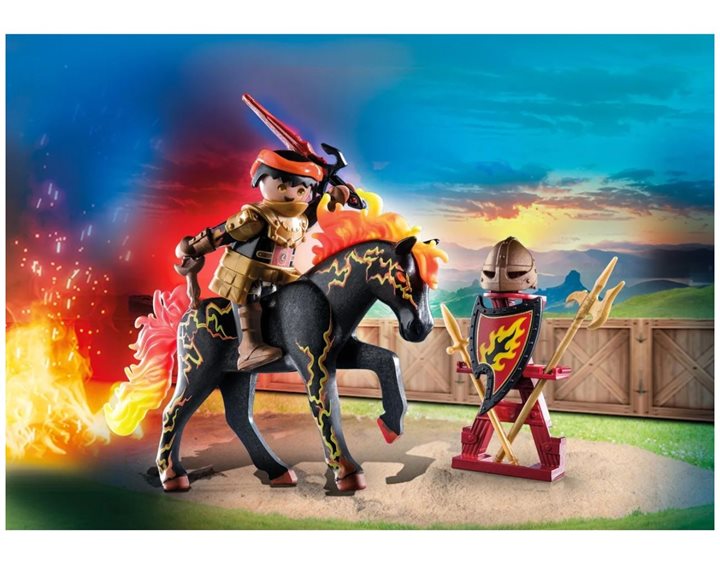 Playmobil Novelmore Burnham Raiders - Ιππότης Και Άλογο Της Φωτιάς