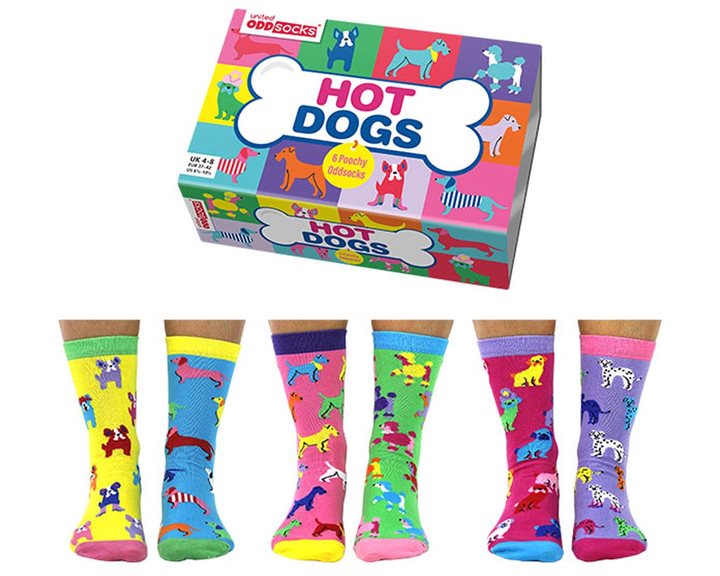 Γυναικείες Κάλτσες United Odd Socks 6τμχ. Νο 37-42 HOT DOGS