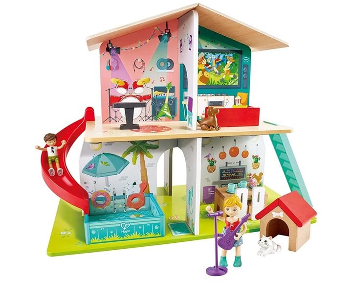 Hape Happy Family Ξύλινο Κουκλόσπιτο Musical (E3411A)