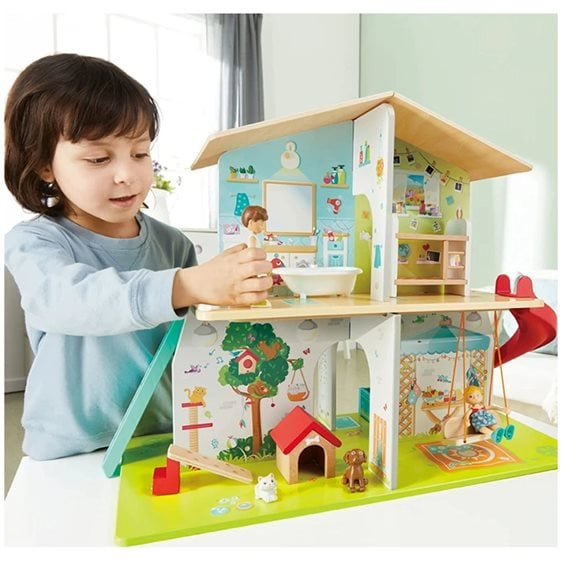 Hape Happy Family Ξύλινο Κουκλόσπιτο Musical (E3411A)