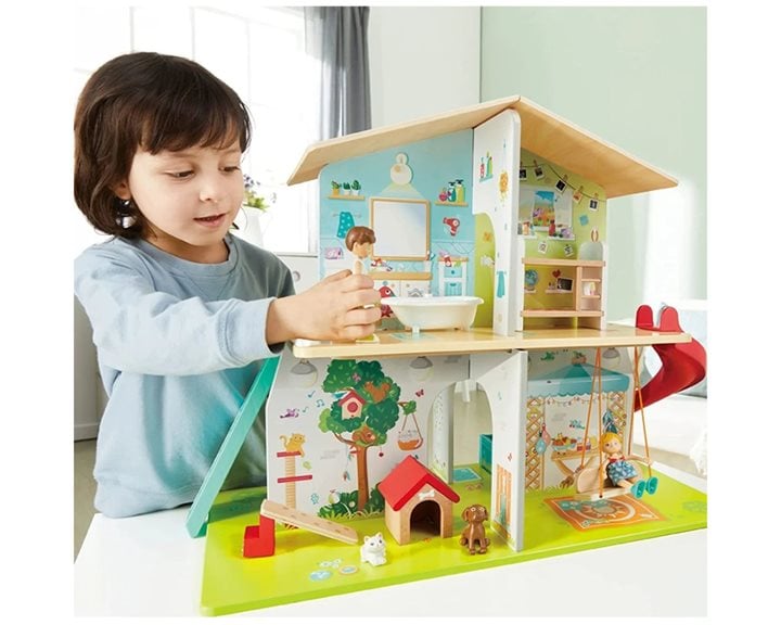 Hape Happy Family Ξύλινο Κουκλόσπιτο Musical (E3411A)
