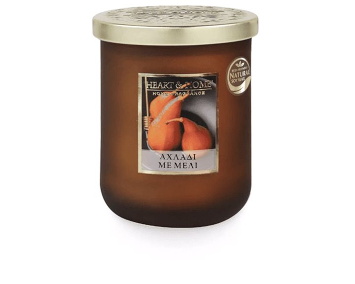 Κερί Αρωματικό Heart & Home ΑΧΛΑΔΙ ΜΕ ΜΕΛΙ 115g