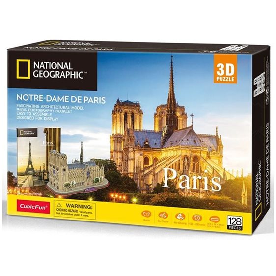 Πάζλ CubicFun 3D National Geograrhic Notre Dame De Paris 128pcs DS0986h