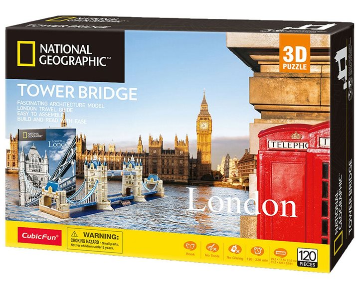Πάζλ CubicFun 3D National Geograrhic Tower Bridge 120pcs DS0978h