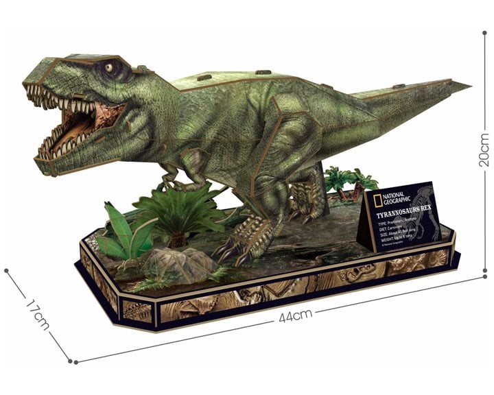 Πάζλ CubicFun 3D National Geograrhic Tyrannosaurus REX 52pcs DS1051h