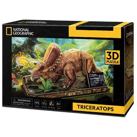 Πάζλ CubicFun 3D National Geograrhic Triceratops 44pcs DS1052h