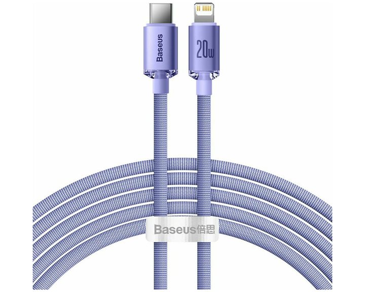 Baseus Crystal Shine Braided USB-C to Lightning Cable 20W Μωβ 2m (CAJY000305) (BASCAJY000305)
