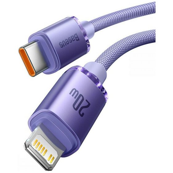 Baseus Crystal Shine Braided USB-C to Lightning Cable 20W Μωβ 2m (CAJY000305) (BASCAJY000305)