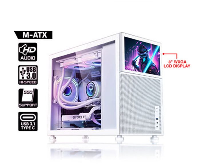 ARMAGGEDDON GAMING PC CASE MATX TESSARAXX COREVISION WHITE