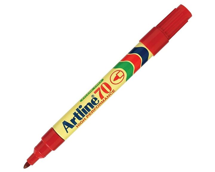 Μαρκαδόρος Artline EK-70 Ανεξίτηλος Στρογγυλή Μύτη 1.5mm Κόκκινο