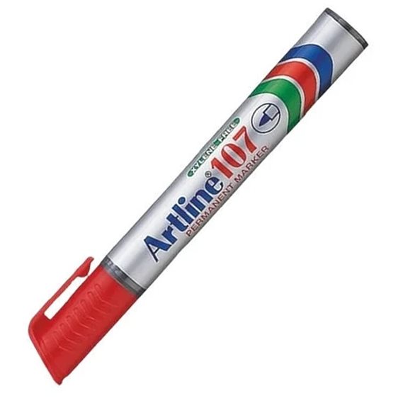 Μαρκαδόρος Artline EK-107 Ανεξίτηλος Στρογγυλή Μύτη 1.5mm Κόκκινο