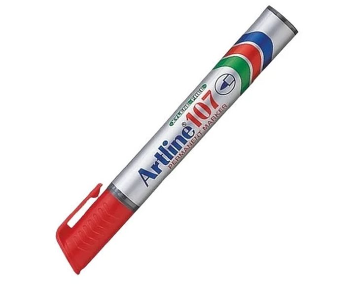 Μαρκαδόρος Artline EK-107 Ανεξίτηλος Στρογγυλή Μύτη 1.5mm Κόκκινο