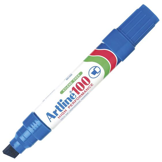 Μαρκαδόρος Artline EK-100 Ανεξίτηλος Πλακέ 7.0-12.0mm Μπλε