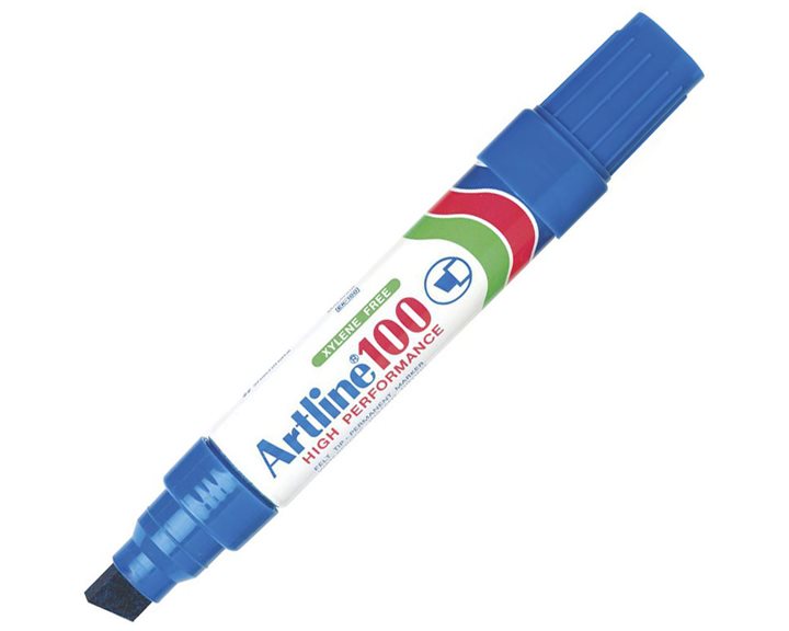 Μαρκαδόρος Artline EK-100 Ανεξίτηλος Πλακέ 7.0-12.0mm Μπλε