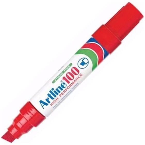Μαρκαδόρος Artline EK-100 Ανεξίτηλος Πλακέ 7.0-12.0mm Κόκκινο