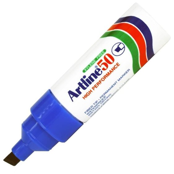Μαρκαδόρος Artline EK-50 Ανεξίτηλος Πλακέ 3.0-6.0mm Μπλε