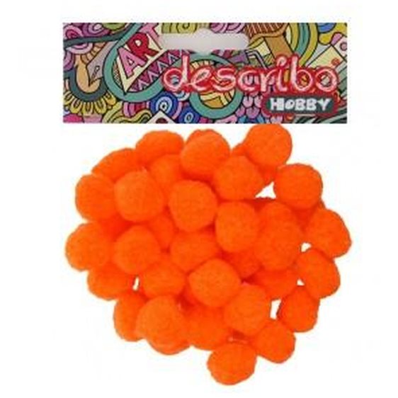 Pompons Describo 25mm Σετ 50τεμ. Πορτοκαλί