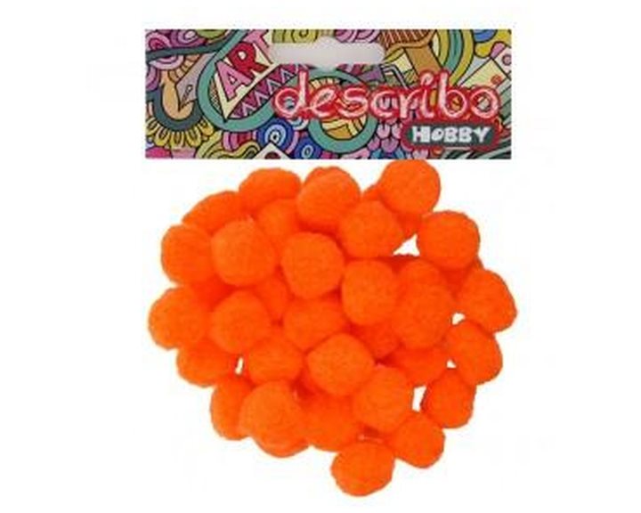 Pompons Describo 25mm Σετ 50τεμ. Πορτοκαλί