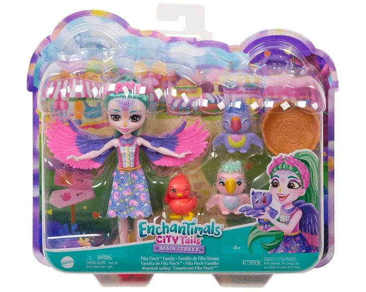 Mattel Enchantimals City Tails - Οικογένεια Σπίνων HKN15