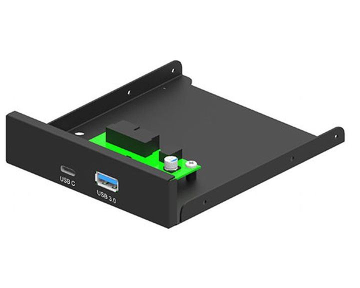 GEMBIRD INTERNAL 3.5''FRONT PC PANEL, USB 3.1 TYPE-A + TYPE-C PORT BLACK