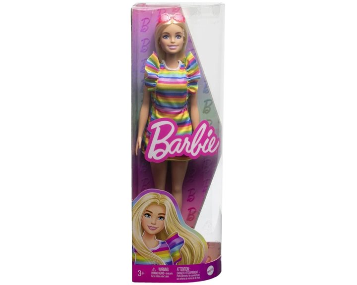 Mattel Barbie Fashionistas Doll 197 Blonde With Braces Fashionista - Tiered Dress