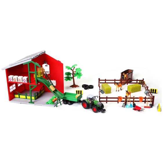 Bburago Farmland Horse Stable with 1 Tractor