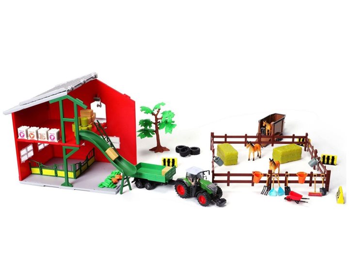 Bburago Farmland Horse Stable with 1 Tractor