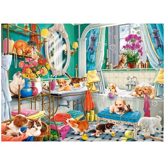 Παζλ Castorland 100 τμχ. CRAZY PET BATH B-111251