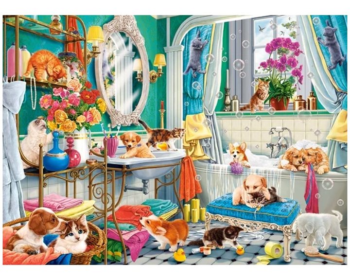 Παζλ Castorland 100 τμχ. CRAZY PET BATH B-111251