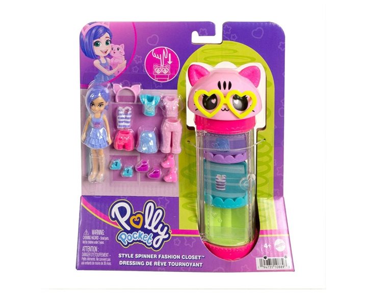 Mattel Polly - Κουκλα Με Μοδες Σε Κυλινδρο Cat HKW04 / HKW07