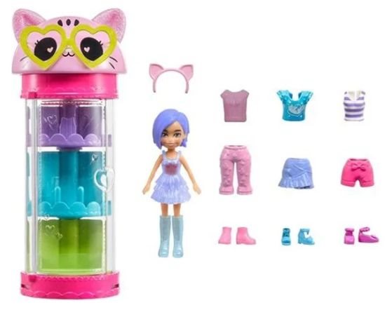 Mattel Polly - Κουκλα Με Μοδες Σε Κυλινδρο Cat HKW04 / HKW07