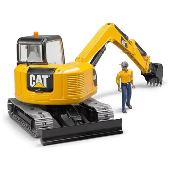 Bruder Εκσκαφέας CAT Mini Με Ερπύστριες Και Εργάτη 1:16 02466