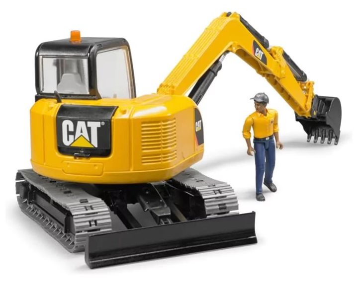 Bruder Εκσκαφέας CAT Mini Με Ερπύστριες Και Εργάτη 1:16 02466