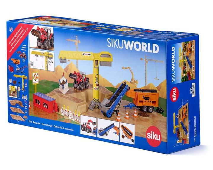 Siku World Baugrube With Tractor Crane Conveyor Belt Boxed
