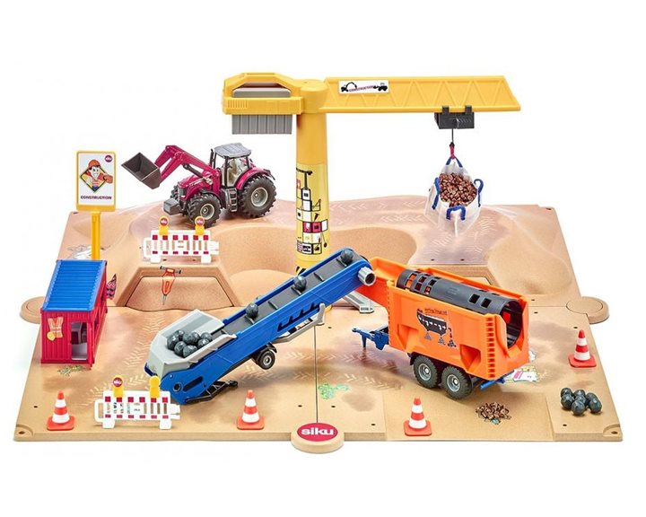 Siku World Baugrube With Tractor Crane Conveyor Belt Boxed