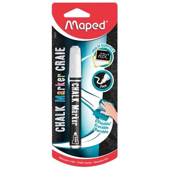 Μαρκαδόρος Maped Υγρής Κιμωλίας Λευκός 743517