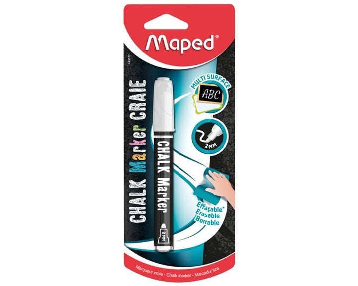 Μαρκαδόρος Maped Υγρής Κιμωλίας Λευκός 743517