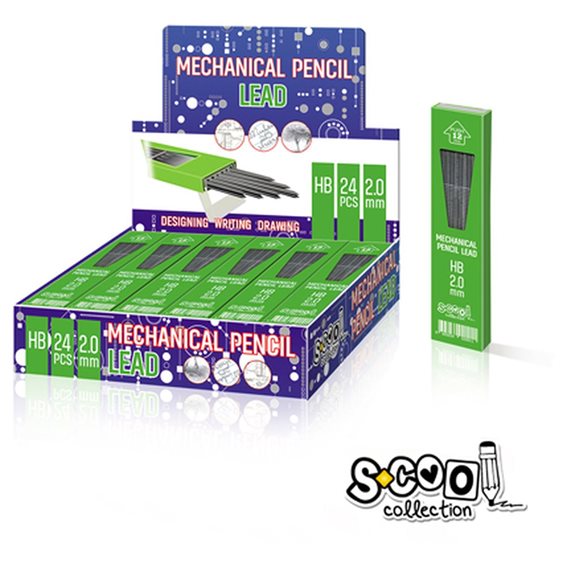 Μύτες Scool Μηχανικών Μολυβιών 2.0mm HB (12pcs)